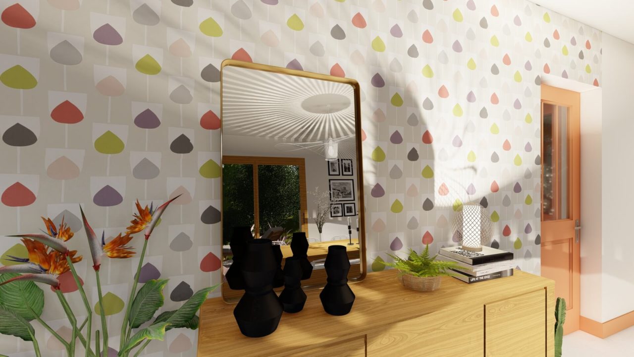 miroir papier peint