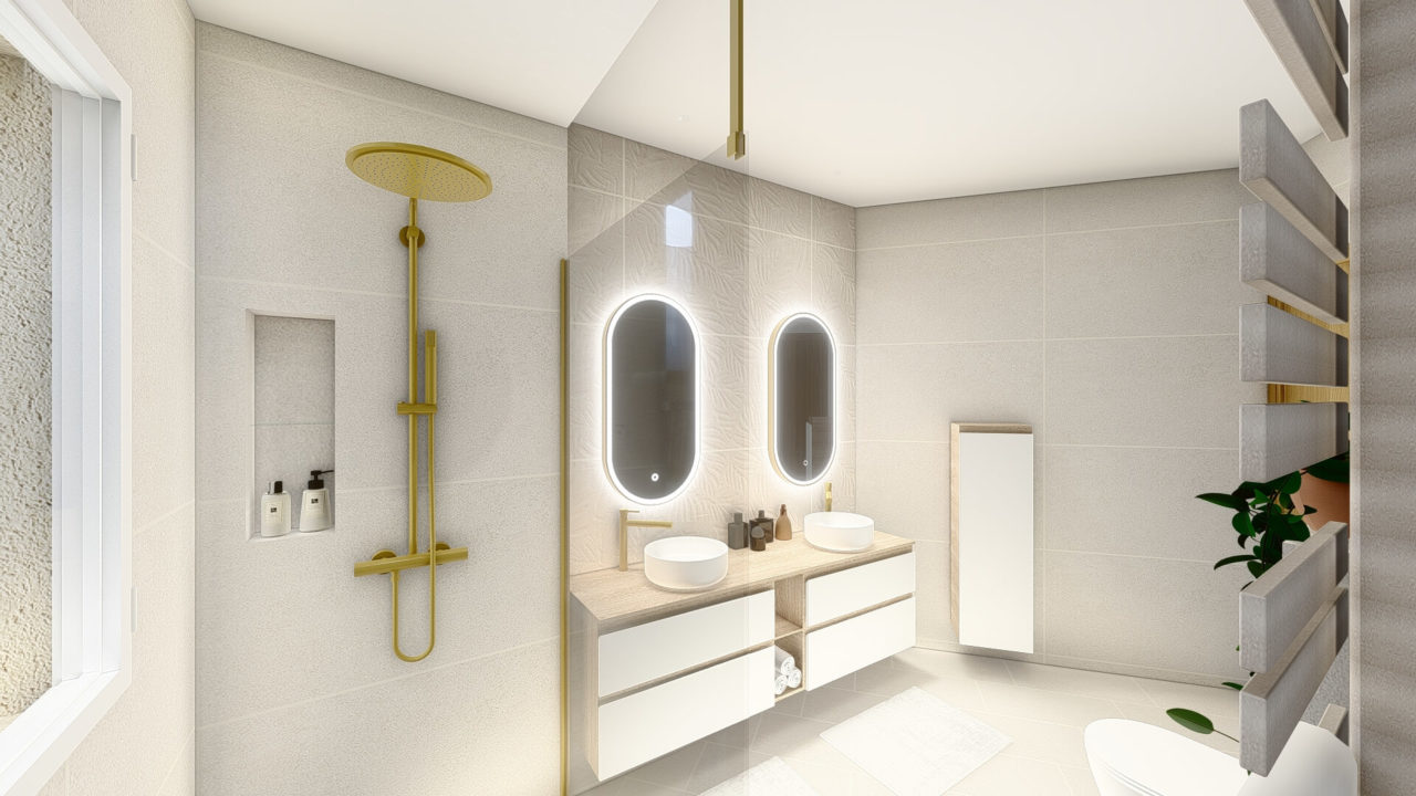 Rénovation suite parentale avec sa salle de bain contemporaine et épurée